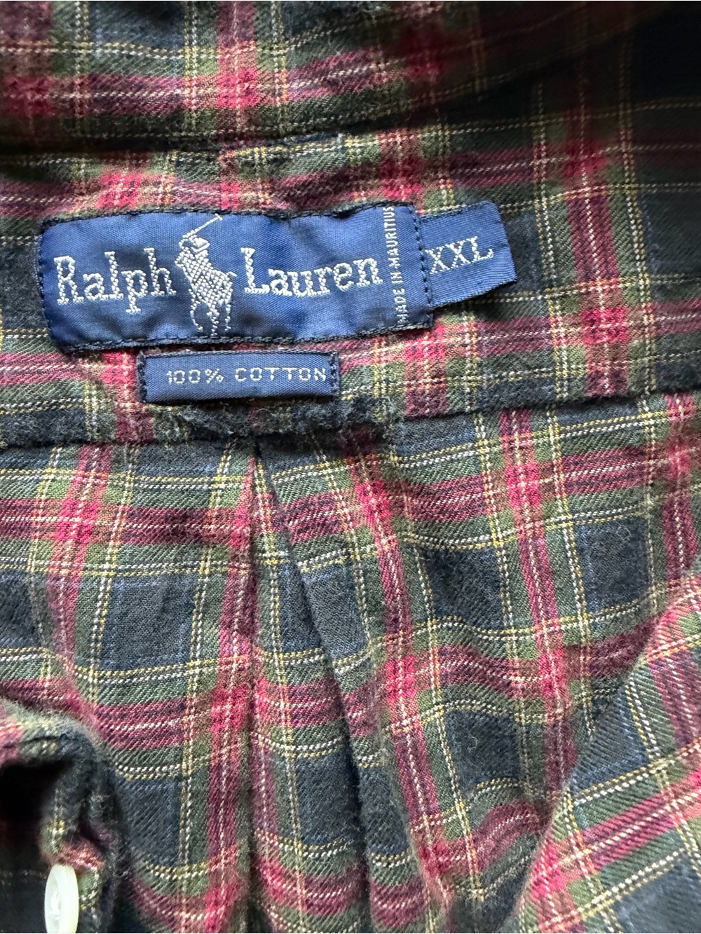 Ralph Lauren Red and Green Plaid Long-Sleeve Button-Down Shirt - Picture 2 of 2